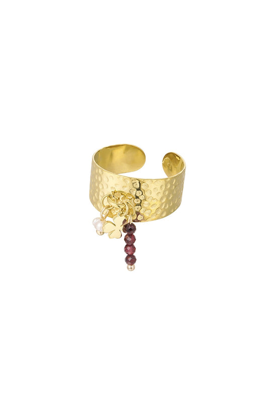 Gouden ring met bedels