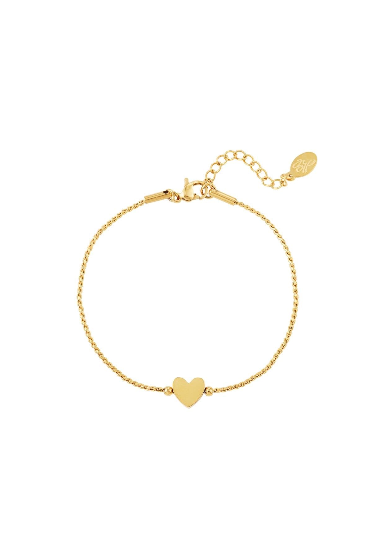 Armband hartje goud