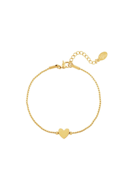 Armband hartje goud